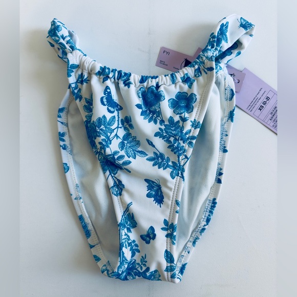Wild fable Blue & White Tunneled Adjustable Low Rise High Leg Bikini Bot… - Picture 2 of 7